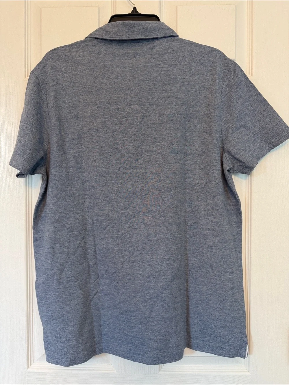 NWT Banana Republic Men's Heathered Blue Short-Sleeve Polo with Pocket